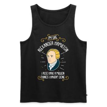T-shirt drôle je suis comme Alexander Hamilton - Débardeur bio Premium Homme - noir - Devant - AI Model Male 178 light (178cm)
