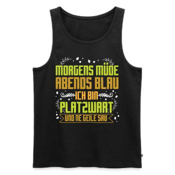 Platzwart Groundsman Greenkeeper Campingplatz - Männer Premium Bio Tank Top - Schwarz - Vorne - AI Model Male 178 light (178cm)