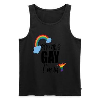 Sounds Gay Im in - Men's Premium Organic Tank Top - black - Front - AI Model Male 178 light (178cm)
