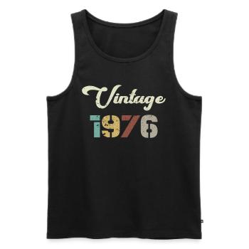 Born 1976 Birthday Gift Vintage 1976 - Men's Premium Organic Tank Top - black - Front - AI Model Male 178 light (178cm)