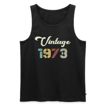 Born 1973 Birthday Gift Vintage 1973 - Men's Premium Organic Tank Top - black - Front - AI Model Male 178 light (178cm)