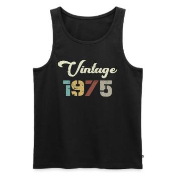 Né en 1975 Cadeau d’anniversaire Vintage 1975 - Débardeur bio Premium Homme - noir - Devant - Michal (187cm)