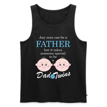 Twins baby twins gift - Men's Premium Organic Tank Top - black - Front - AI Model Male 178 light (178cm)
