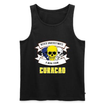 Never underestimate anyone from Curacao - Men's Premium Organic Tank Top - black - Front - Michal (187cm)