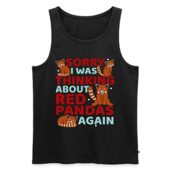 Amant de Panda rouge - Débardeur bio Premium Homme - noir - Devant - AI Model Male 178 light (178cm)