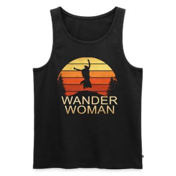 Wander Woman - Débardeur bio Premium Homme - noir - Devant - AI Model Male 178 light (178cm)