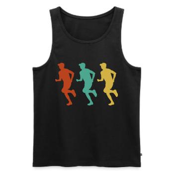 Cadeau vintage de jogging - Débardeur bio Premium Homme - noir - Devant - AI Model Male 178 light (178cm)