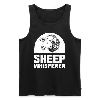 Sheep Whisperer - Geschenke - Männer Premium Bio Tank Top - Schwarz - Vorne - Michal (187cm)