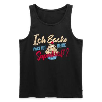 Bäcker Superkraft - Männer Premium Bio Tank Top - Schwarz - Vorne - Michal (187cm)