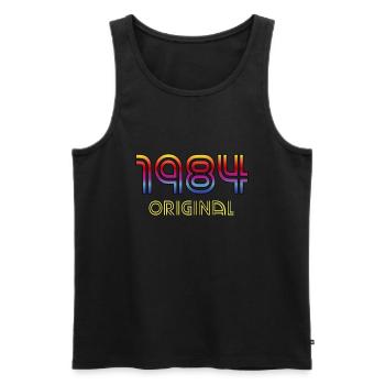 1984 original retro birthday 80s arcade 80's - Men's Premium Organic Tank Top - black - Front - AI Model Male 178 light (178cm)