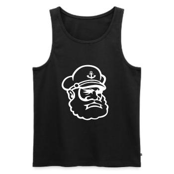 capitaine - Débardeur bio Premium Homme - noir - Devant - Michal (187cm)