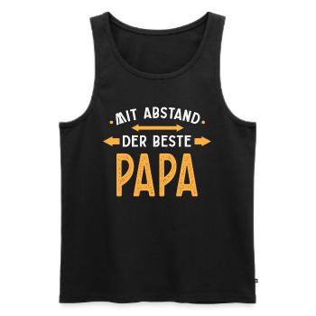 Beste Papa Mit Abstand - Männer Premium Bio Tank Top - Schwarz - Vorne - AI Model Male 178 light (178cm)