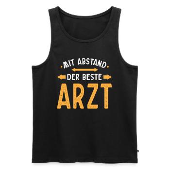 Mit Abstand Der Beste Arzt - Männer Premium Bio Tank Top - Schwarz - Vorne - AI Model Male 178 light (178cm)