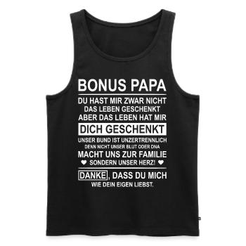 Bonus Papa Stiefvater Stiefkind Danke Geschenk - Männer Premium Bio Tank Top - Schwarz - Vorne - Michal (187cm)