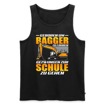 Baggerfahrer Kind - Männer Premium Bio Tank Top - Schwarz - Vorne - Michal (187cm)