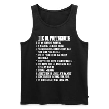 10 Pottgebote Ruhrpott Ruhrgebiet Lustig Gebote - Männer Premium Bio Tank Top - Schwarz - Vorne - Michal (187cm)