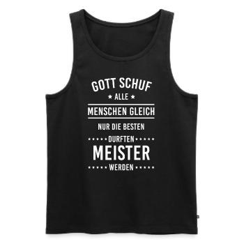 Meister Handwerk Meisterbrief Meisterprüfung - Männer Premium Bio Tank Top - Schwarz - Vorne - Michal (187cm)