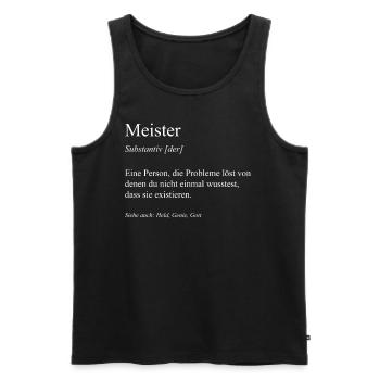Meister Handwerk Meisterbrief Meisterprüfung - Männer Premium Bio Tank Top - Schwarz - Vorne - Michal (187cm)