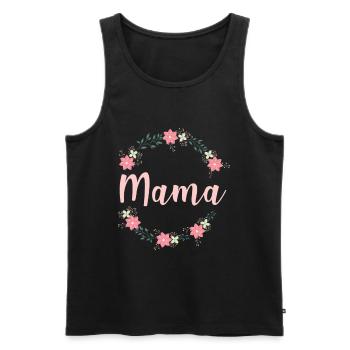 Beautiful expectant mother mom flower outfit - Men's Premium Organic Tank Top - black - Front - AI Model Male 178 light (178cm)