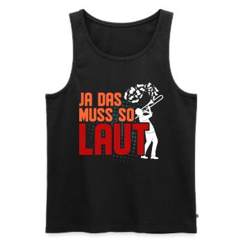 Ja Das Muss So Laut Posaune Spruch Lustig Posaunis - Männer Premium Bio Tank Top - Schwarz - Vorne - AI Model Male 178 light (178cm)