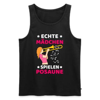 Echte Mädchen Spielen Posaune Posaunistin Posaunes - Männer Premium Bio Tank Top - Schwarz - Vorne - AI Model Male 178 light (178cm)