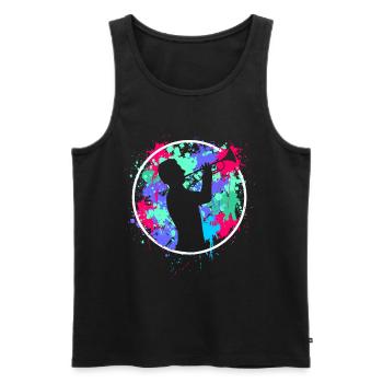 Trompeter Trompete Trompetenspieler - Männer Premium Bio Tank Top - Schwarz - Vorne - AI Model Male 178 light (178cm)