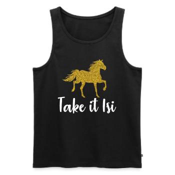 Islandpferd Reiten Reiterin Spruch Take it Isi - Männer Premium Bio Tank Top - Schwarz - Vorne - Michal (187cm)