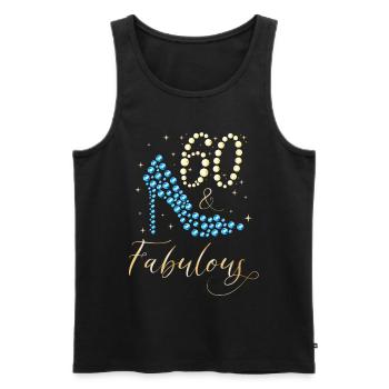 60 Fabelhaft since September 1960 60. Geburtstag F - Männer Premium Bio Tank Top - Schwarz - Vorne - Michal (187cm)