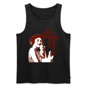 Oh Paris maman amour - Débardeur bio Premium Homme - noir - Devant - Michal (187cm)