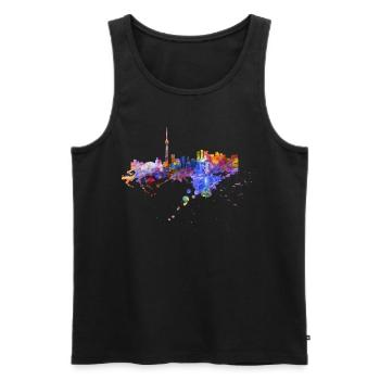 Toronto Skyline Canada Idée cadeau de nuit - Débardeur bio Premium Homme - noir - Devant - Michal (187cm)