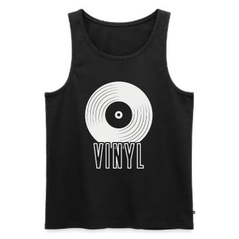 Vinyl - Männer Premium Bio Tank Top - Schwarz - Vorne - AI Model Male 178 light (178cm)