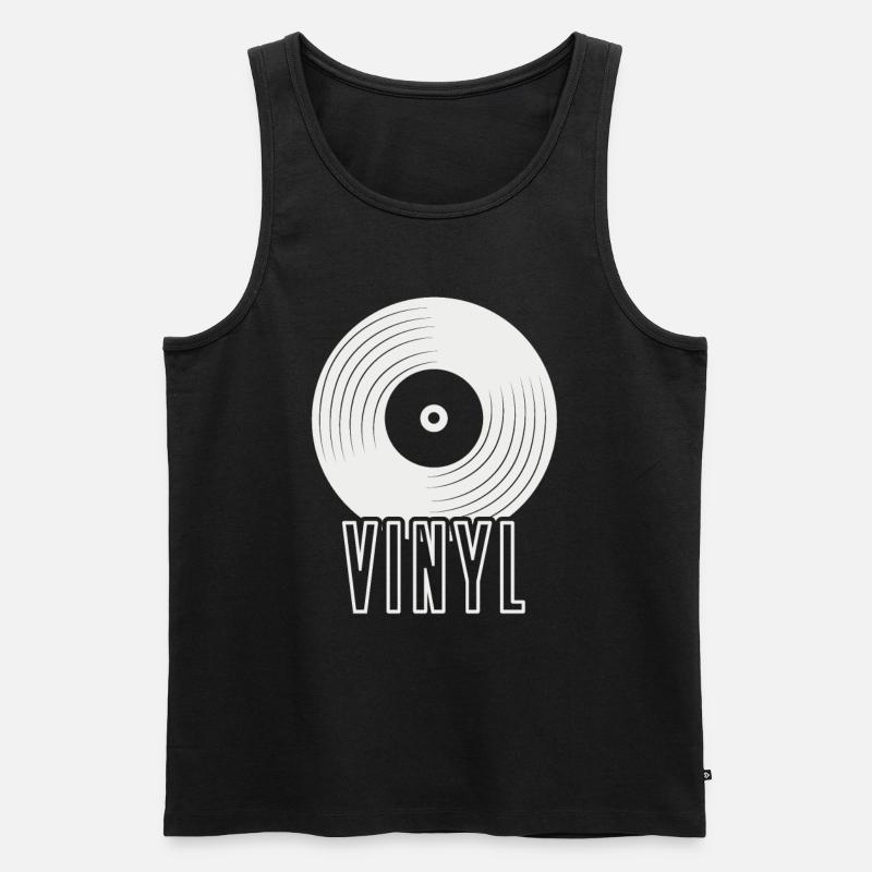 Vinyl - Männer Premium Bio Tank Top - Schwarz