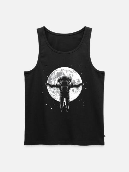 Astronauta księżyc kosmos prezent - Ekologiczny tank top męski Premium - czarny