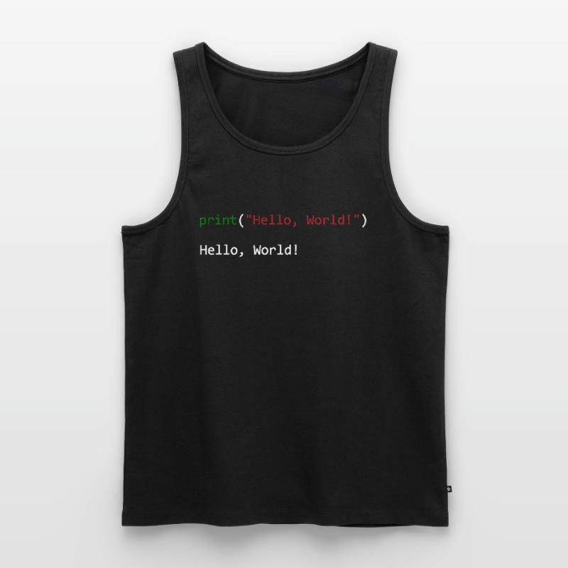 Hello World lustiges Geschenk Python Programmierer Männer Premium Bio Tank Top
