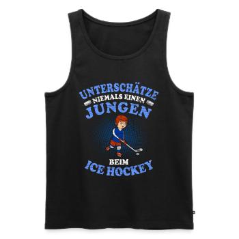 Eishockey Jungen - Männer Premium Bio Tank Top - Schwarz - Vorne - AI Model Male 178 light (178cm)
