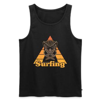 Surfing surfing Hawaii Tiki surfing gift - Men's Premium Organic Tank Top - black - Front - Michal (187cm)