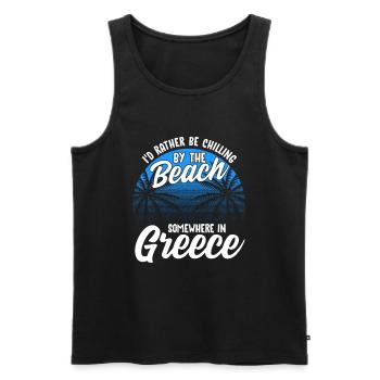 Grèce - Débardeur bio Premium Homme - noir - Devant - Michal (187cm)