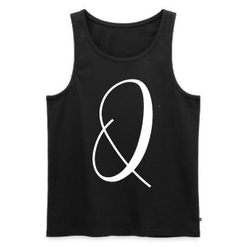 Q - Männer Premium Bio Tank Top - Schwarz - Vorne - AI Model Male 178 light (178cm)