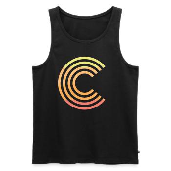 C - Männer Premium Bio Tank Top - Schwarz - Vorne - AI Model Male 178 light (178cm)