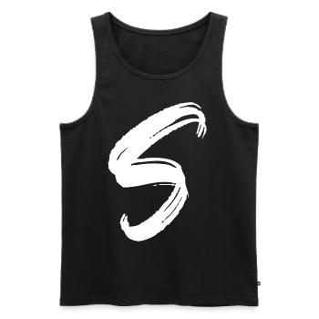 Santos S - Men's Premium Organic Tank Top - black - Front - AI Model Male 178 light (178cm)