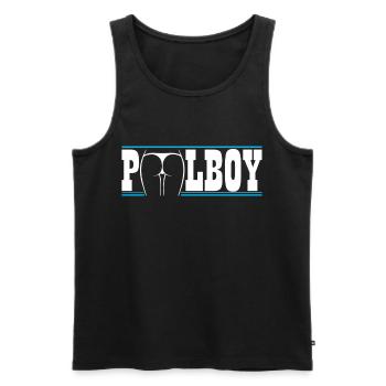 Pool Boy, Swimming Pool - Bademeister Geschenk - Männer Premium Bio Tank Top - Schwarz - Vorne - AI Model Male 178 light (178cm)