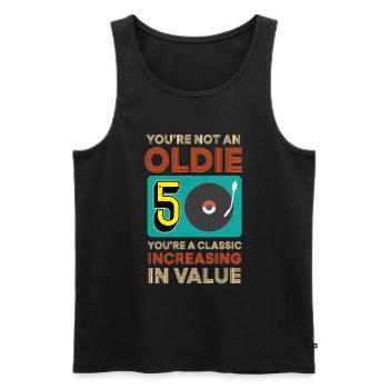 50. Geburtstag You're Not An Oldie August 1970 - Männer Premium Bio Tank Top - Schwarz - Vorne - AI Model Male 178 light (178cm)