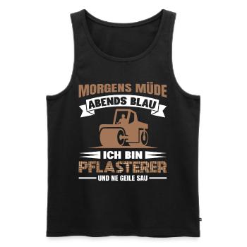 Pflasterer Steinleger Pflästerer Bau Pflastern - Männer Premium Bio Tank Top - Schwarz - Vorne - Michal (187cm)