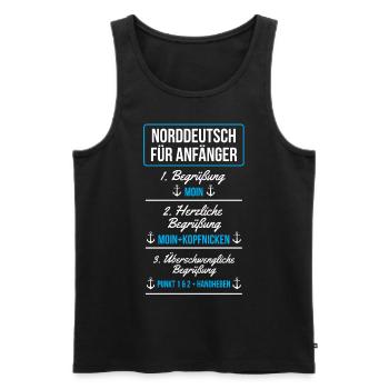 Norddeutsch Nordsee Ostsee Nordeutscher Humor Moin - Männer Premium Bio Tank Top - Schwarz - Vorne - Michal (187cm)
