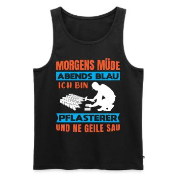 Pflasterer Steinleger Pflästerer Bau Pflastern - Männer Premium Bio Tank Top - Schwarz - Vorne - Michal (187cm)