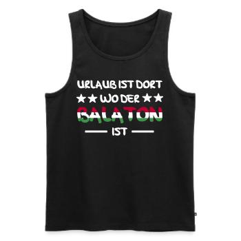 Balaton Plattensee Ungarn Urlaub - Männer Premium Bio Tank Top - Schwarz - Vorne - AI Model Male 178 light (178cm)