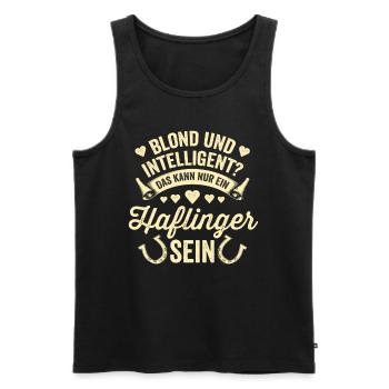 Haffi Blond & Intelligent Reiten Mädchen Haflinger - Männer Premium Bio Tank Top - Schwarz - Vorne - Michal (187cm)