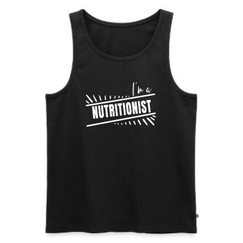 Je suis nutritionniste - Débardeur bio Premium Homme - noir - Devant - AI Model Male 178 light (178cm)