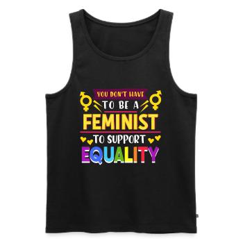 Feminist - Männer Premium Bio Tank Top - Schwarz - Vorne - Michal (187cm)