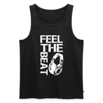 cool Dj gift feel the beat - Men's Premium Organic Tank Top - black - Front - Michal (187cm)